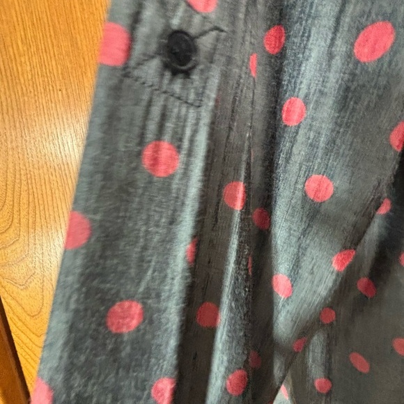Express Charcoal and Pink Polka Dot Button-Down Shirt - Picture 4 of 8